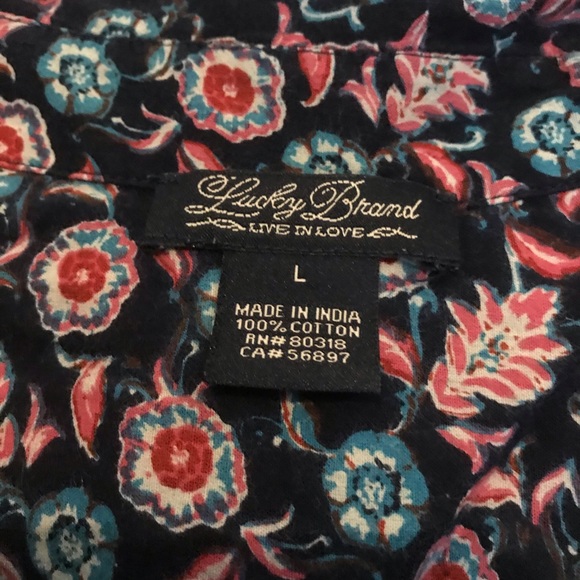 SOLD Lucky brand floral button down large - Picture 6 of 7